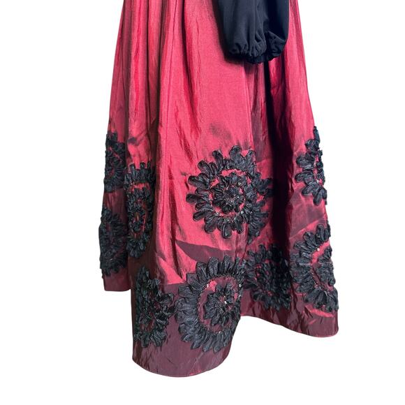 S.L. Fashions Stretch Jersey Bodice Jacquard Floral Print Dress Size 6 - Picture 8 of 15